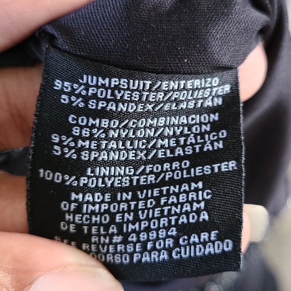 R&M Richards Woman Black and Silver Jumpsuit - Picture 5 of 7